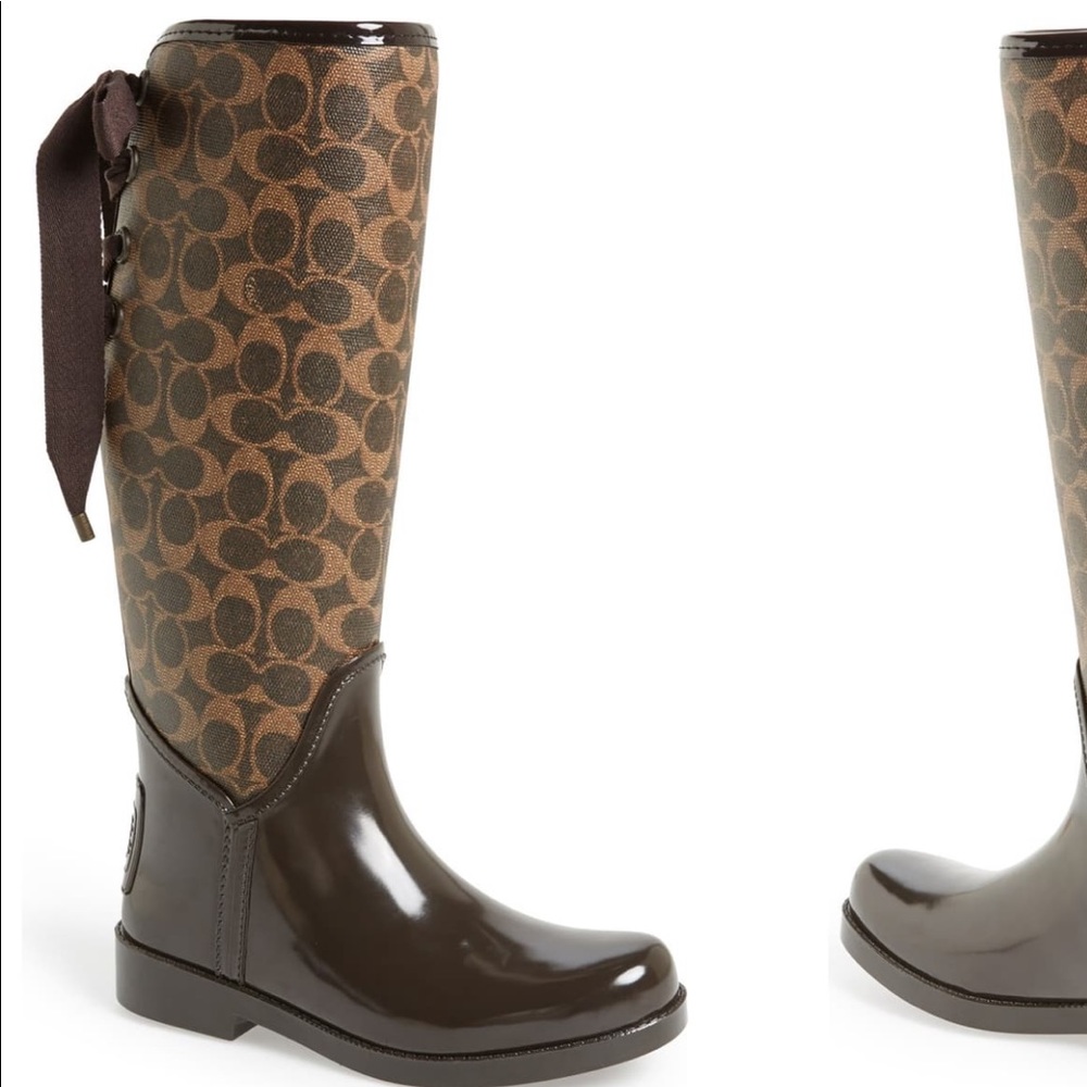 Coach Tristee Rain boots size 6